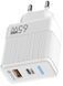 Зарядний пристрій LEXEGO UN-20, 65W, GaN, USB-C, білий UN-20W фото 1
