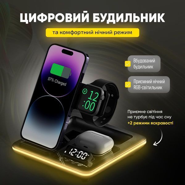 Складана док-станція LEXEGO A93, 5в1, 15W, сріблястий A93-S фото