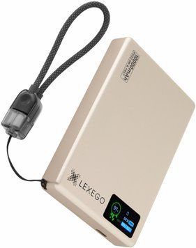 Павербанк магнітний LEXEGO HDL-10, 10000 mAh, MagSafe, 20W, золотий HDL-10-GD фото