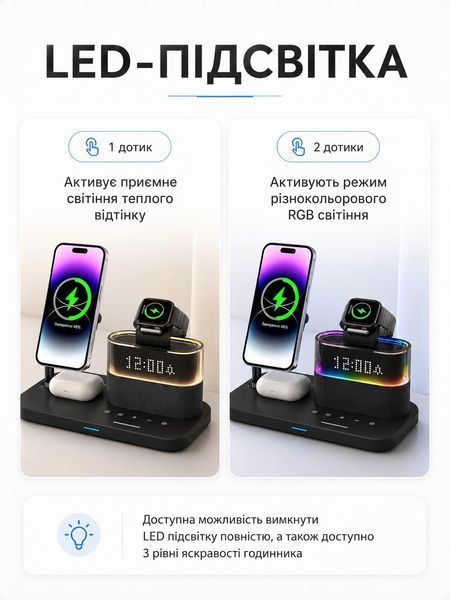 Беспроводная док-станция LEXEGO C09, 5в1, MagSafe, чёрный C09-B фото