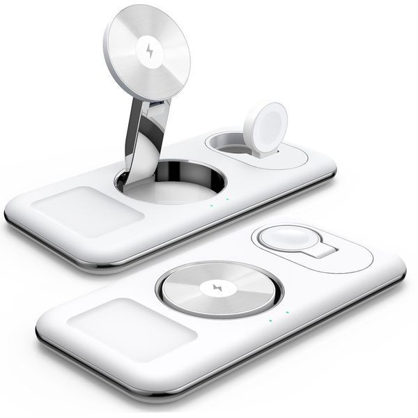 Бездротова док-станція LEXEGO WCSV18, 3в1, MagSafe, білий WCSV18-W фото