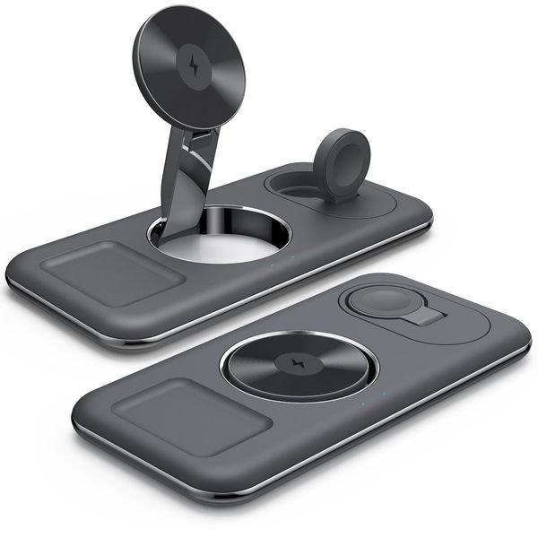Бездротова док-станція LEXEGO WCSV18, 3в1, MagSafe, чорний WCSV18-B фото