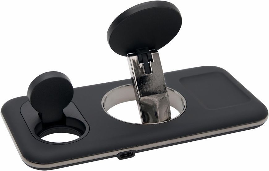 Бездротова док-станція LEXEGO WCSV18, 3в1, MagSafe, чорний WCSV18-B фото