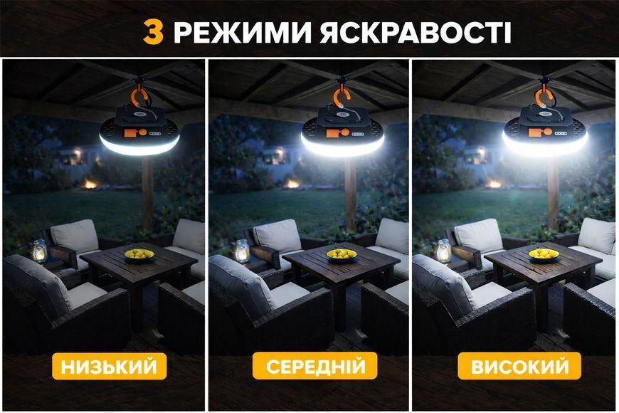 Фонарь кемпинговый LEXEGO YN-F03, 7200 mAh, холодный свет YN-F03С фото