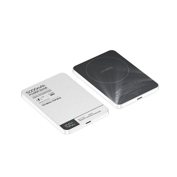 Павербанк магнітний LEXEGO MWPQ1-5, 5000 mAh, MagSafe, 20W, білий MWPQ1-5-W фото