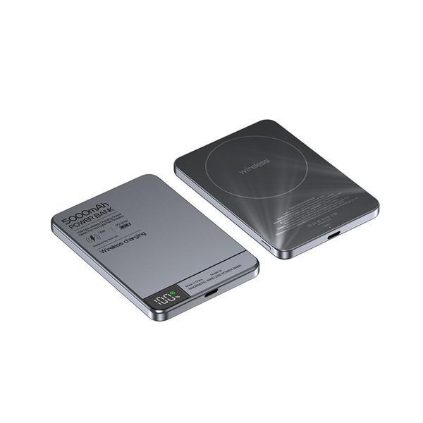 Павербанк магнітний LEXEGO MWPQ1-5, 5000 mAh, MagSafe, 20W, сірий MWPQ1-5-GR фото